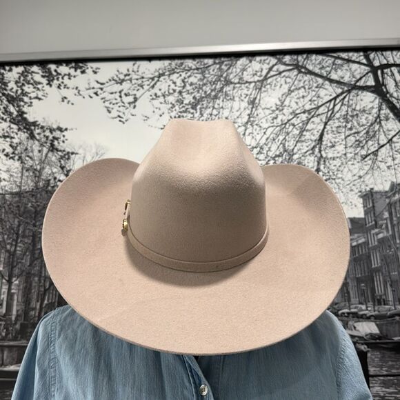 Rock’em Hat Western Unisex 6XBelly Real Felt Wool Cowboy Beige Grey Leather Band main image 4